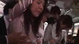 two japanese wifes businesswoman groped and fuck in bus 1