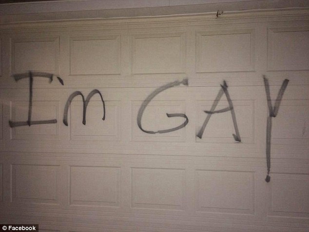 vandalized the delong familys garage door in villas new jersey was spray
