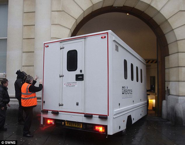 vanessa george arriving at bristol crown court today in a prison van