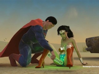 wonder woman force superman to fuck her a krypton dick and then blowjob 1