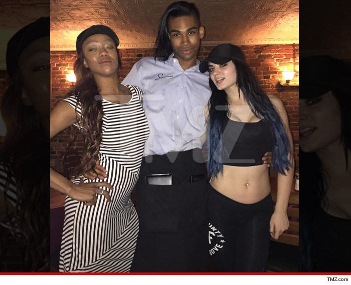 wwe paige and alicia fox drinks everywhere during steakhouse melee