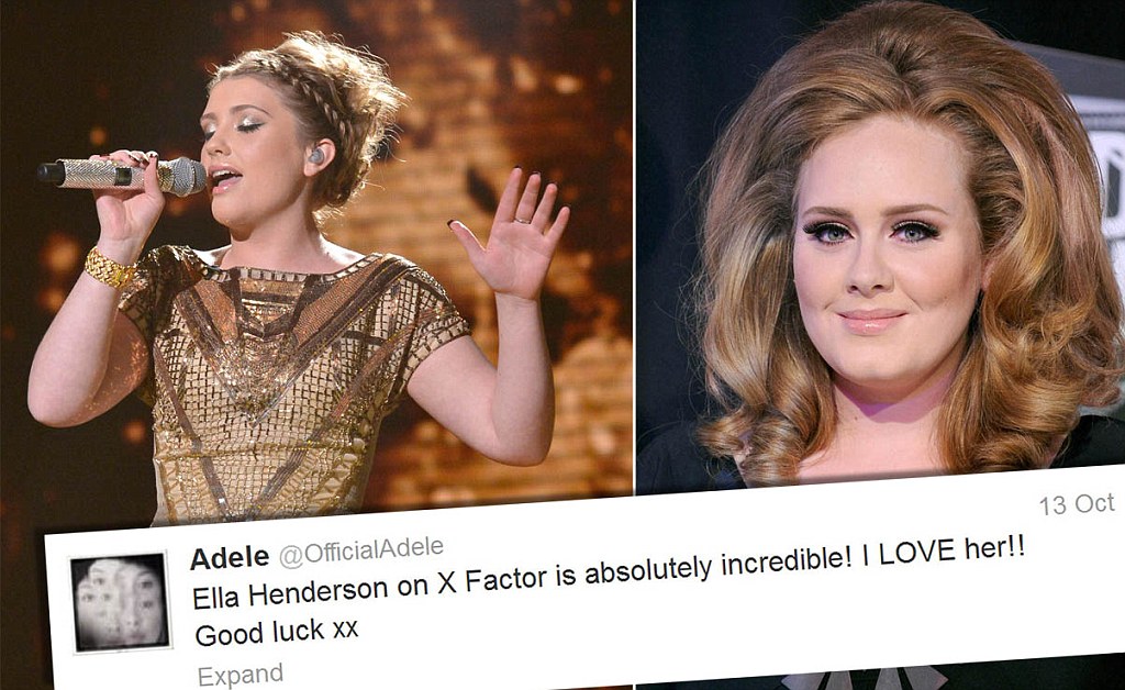 x factor ella the tweet from adele that helped me to accept body daily mail online