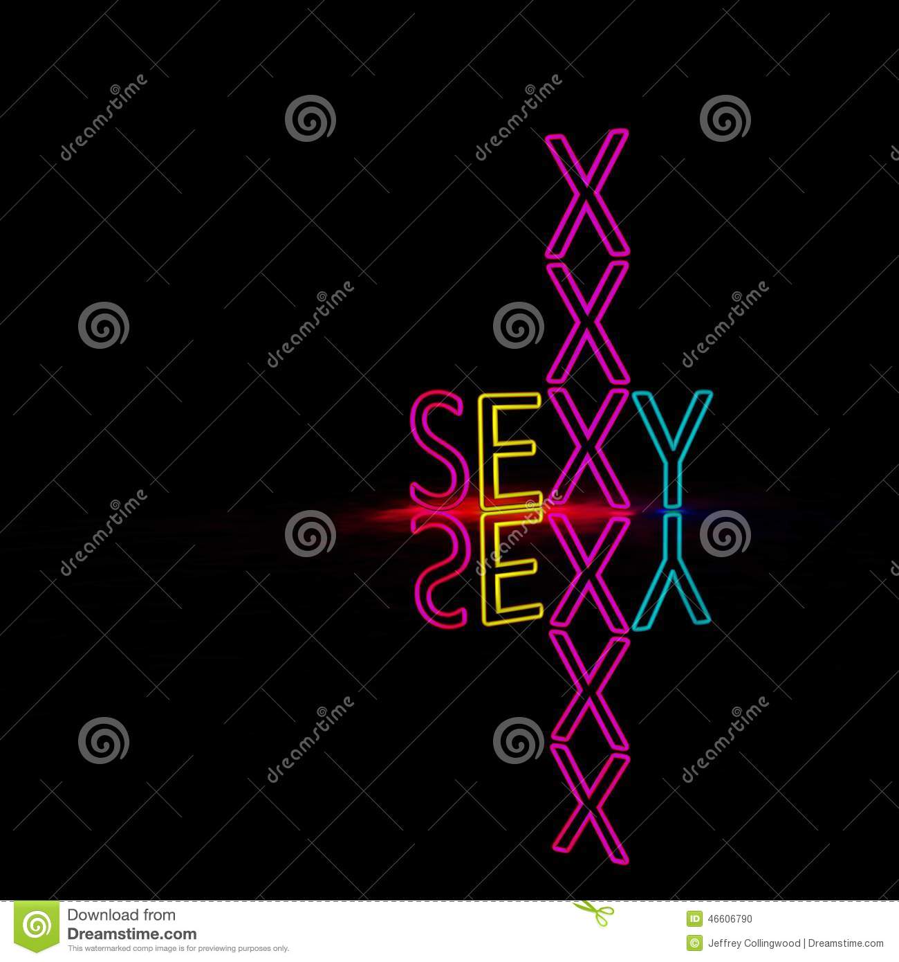 xxx neon lights stock illustration neon sign sexy night spells out reflections copy space