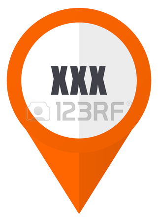 xxx orange pointer vector icon in eps isolated on white background illustration